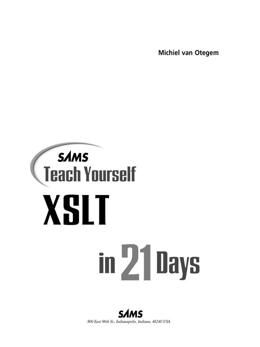 Cover image for Sams Teach Yourself XSLT in 21 Days